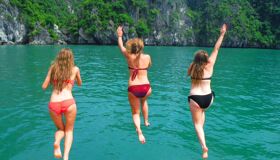 Halong Bay Jumping from Cruise is the best Adventure Tour for Solos from Hanoi